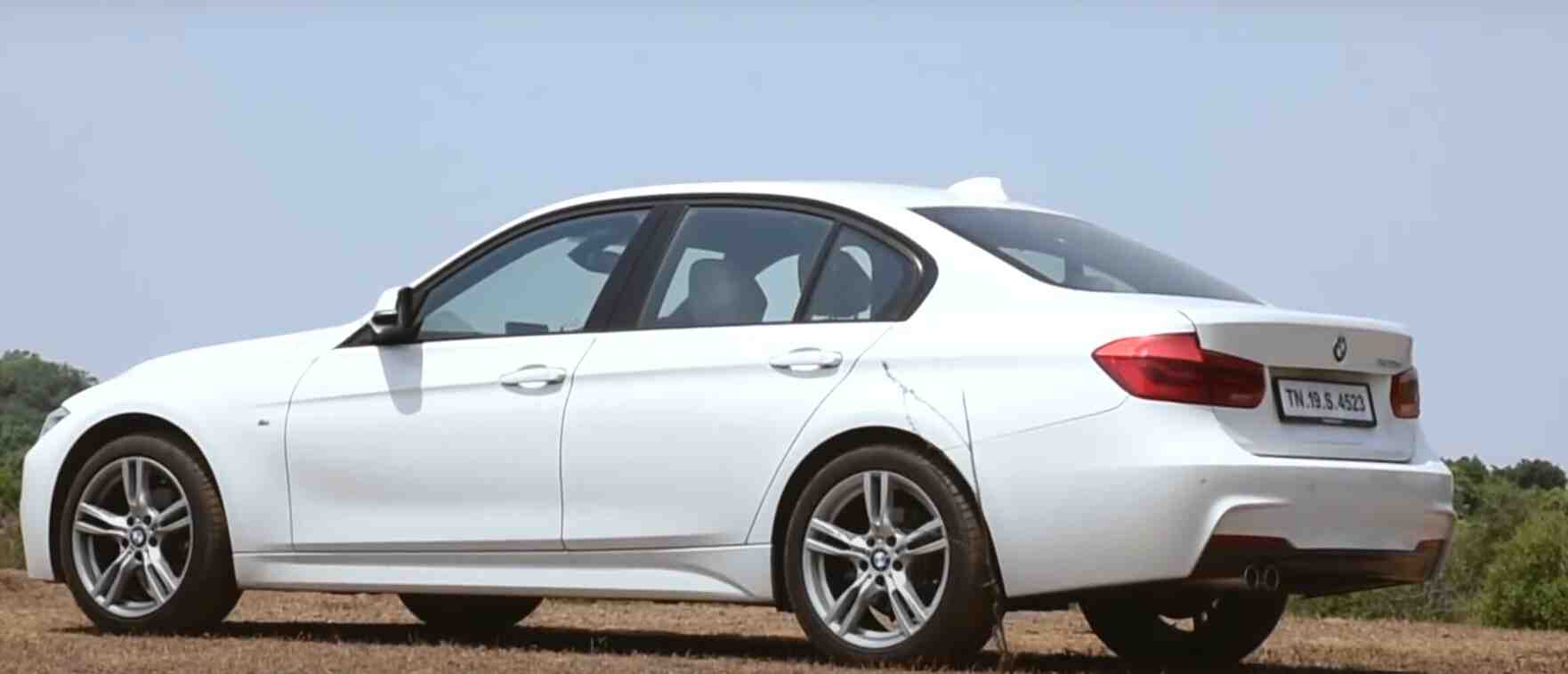 bmw 320d Sport car on rent in goa back view