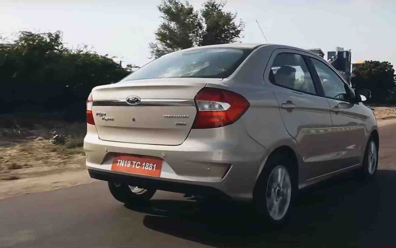 ford aspire car on rent in goa back view