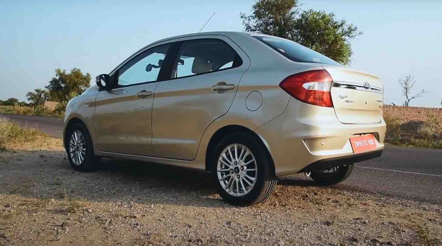 ford aspire car on rent in goa side view