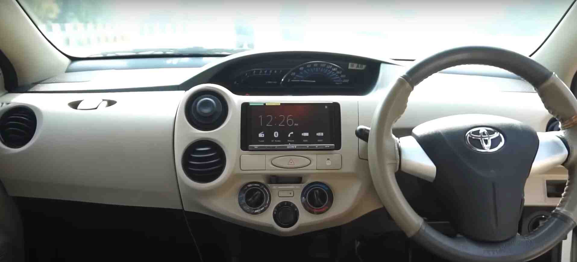 toyota liva car on rent in goa inner view